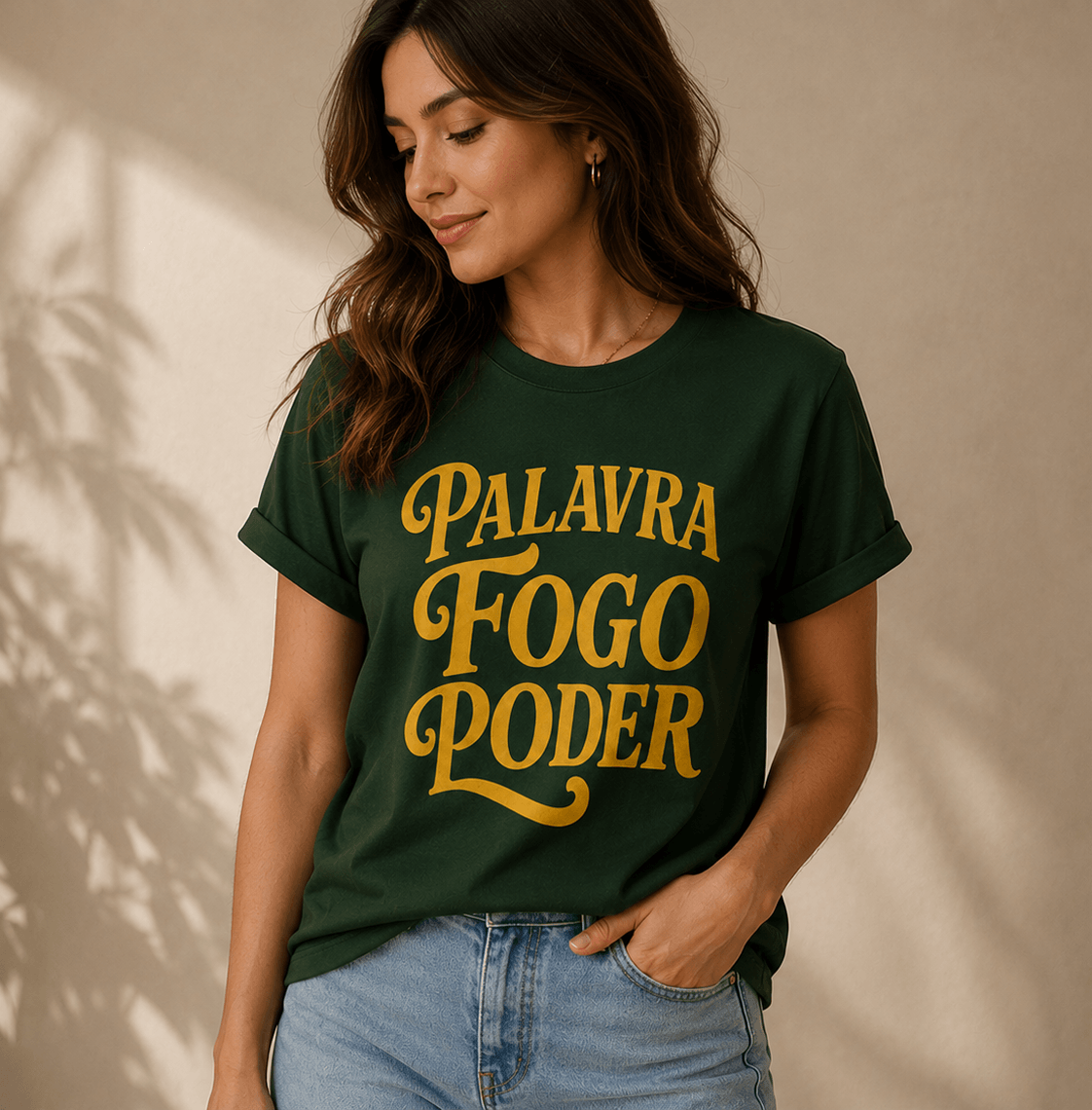 Camiseta Palavra Fogo Poder - Vintage